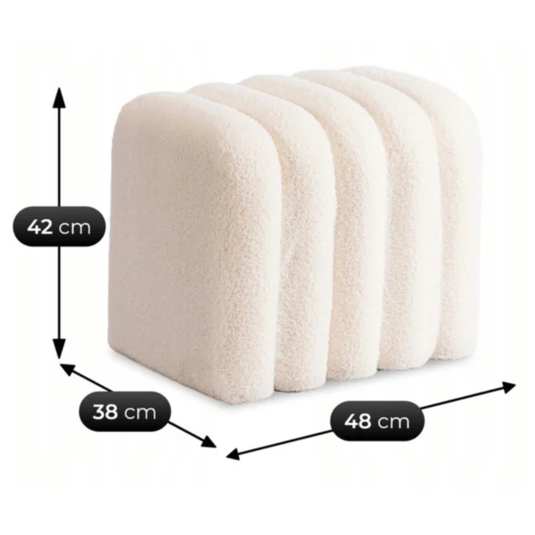 Puf tapițat Carbone Cream — MOBILA