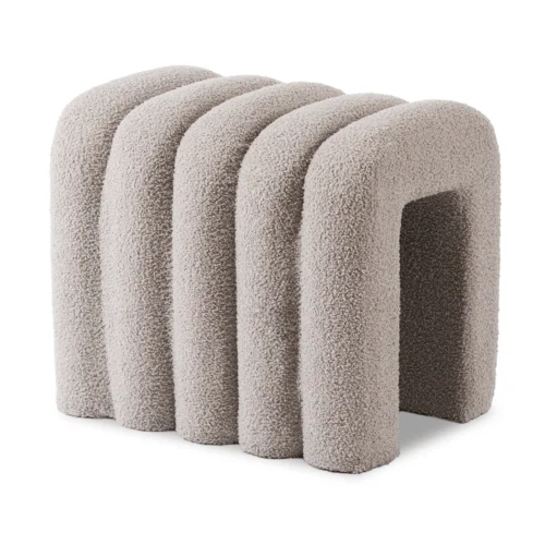 Pouf tapițat PIKSEL gri — MOBILA