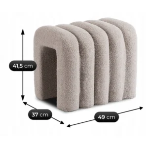 Pouf tapițat PIKSEL gri — MOBILA