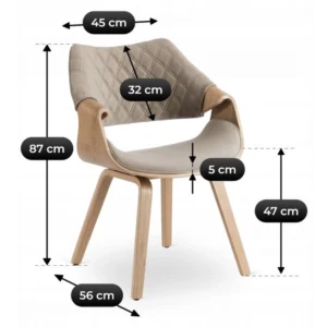 Scaun LUISE din velur bej