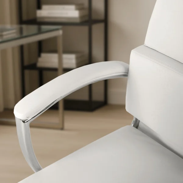 Scaun pivotant CAMILO, piele ecologică albă