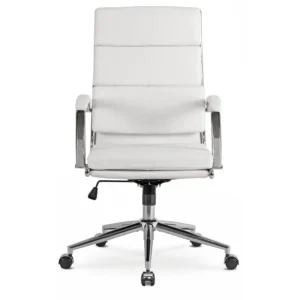 Scaun pivotant CAMILO, piele ecologică albă