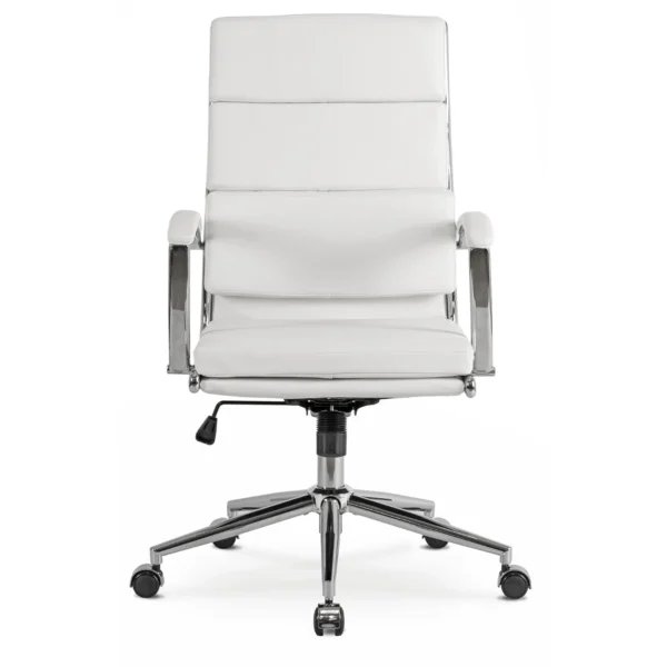 Scaun pivotant CAMILO, piele ecologică albă