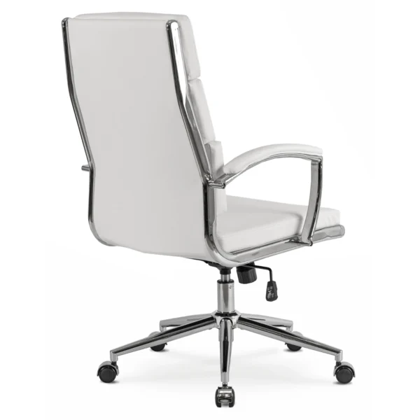 Scaun pivotant CAMILO, piele ecologică albă