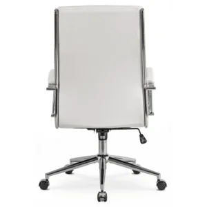 Scaun pivotant CAMILO, piele ecologică albă