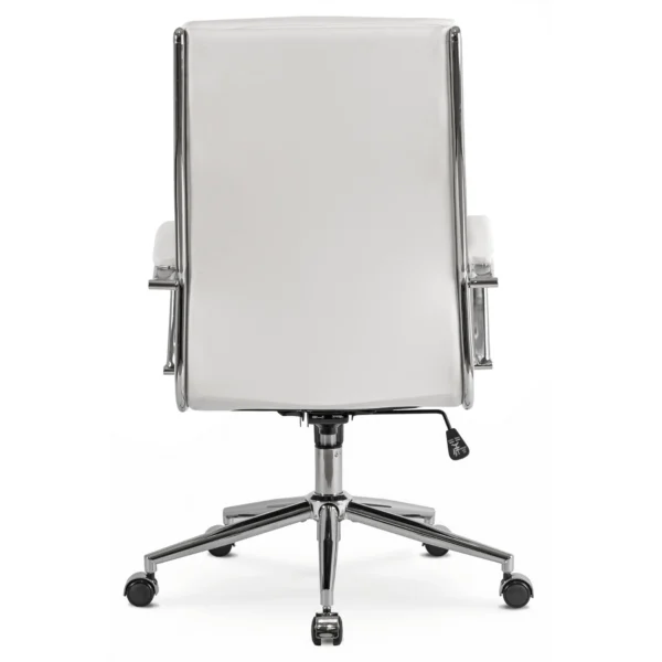 Scaun pivotant CAMILO, piele ecologică albă