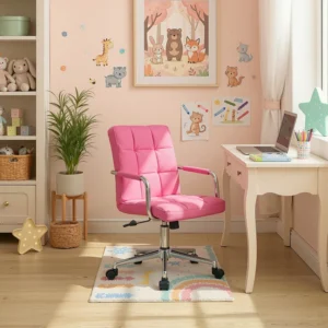 product-3433-0-1 Fotoliu pivotant ASTRO Youth roz piele ecologică — MOBILA