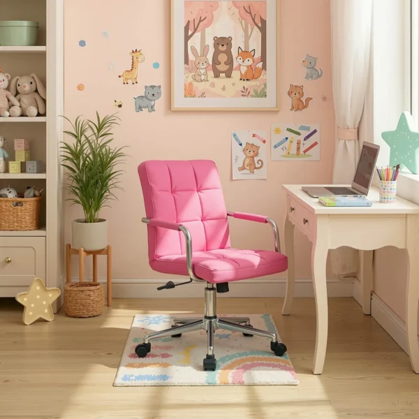 product-3433-0-1 Fotoliu pivotant ASTRO Youth roz piele ecologică — MOBILA