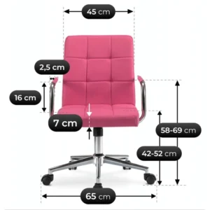 product-3433-6 Fotoliu pivotant ASTRO Youth roz piele ecologică — MOBILA