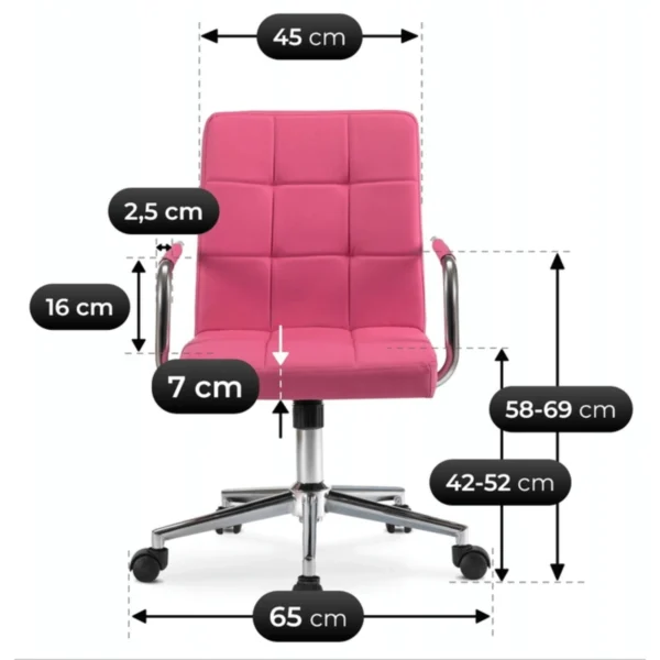 product-3433-6 Fotoliu pivotant ASTRO Youth roz piele ecologică — MOBILA