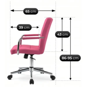 product-3433-7 Fotoliu pivotant ASTRO Youth roz piele ecologică — MOBILA