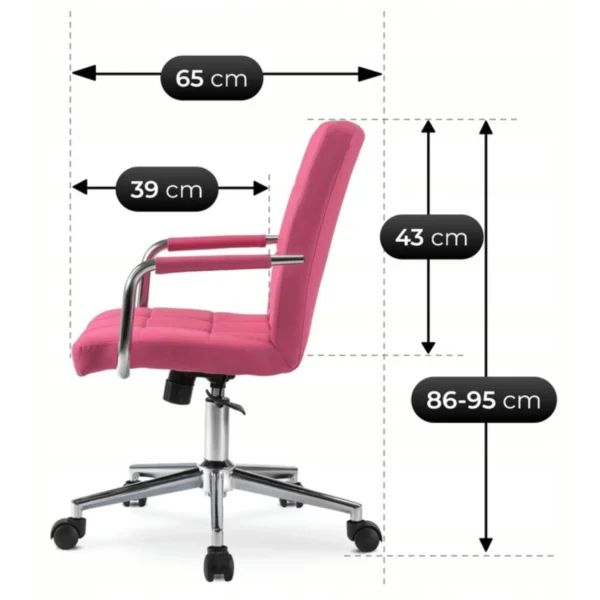 product-3433-7 Fotoliu pivotant ASTRO Youth roz piele ecologică — MOBILA