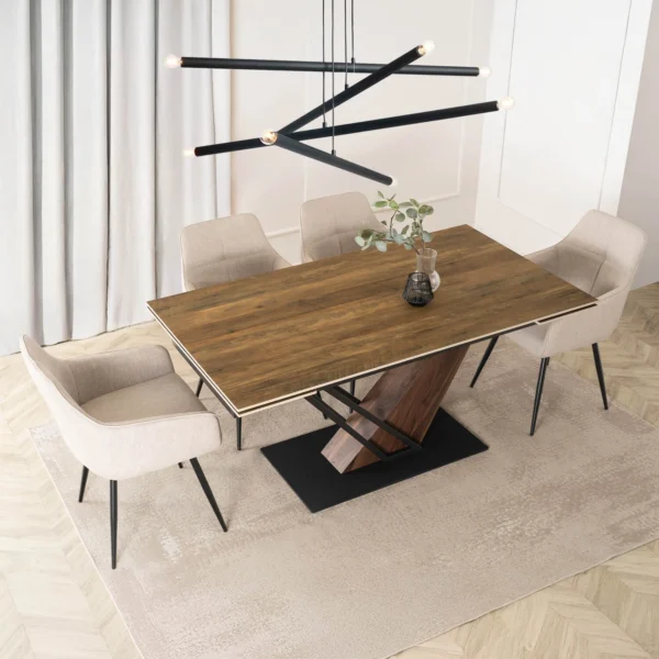 product-3435-0-1 REX Ceramic Folding Table 160-220 cm Maro închis / negru — Mese