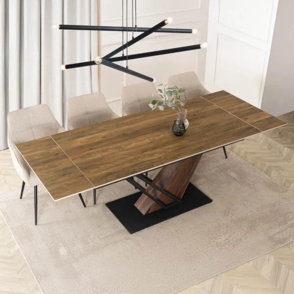product-3435-1 REX Ceramic Folding Table 160-220 cm Maro închis / negru — Mese