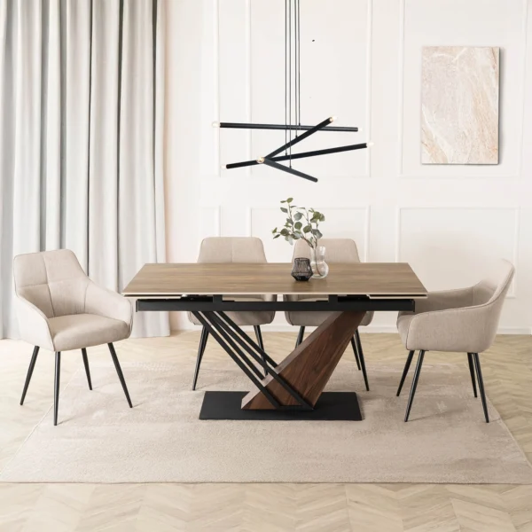 product-3435-2 REX Ceramic Folding Table 160-220 cm Maro închis / negru — Mese