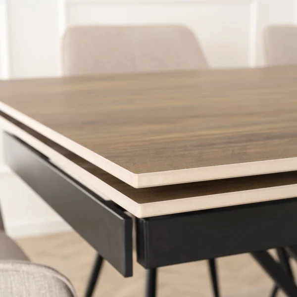 product-3435-3 REX Ceramic Folding Table 160-220 cm Maro închis / negru — Mese