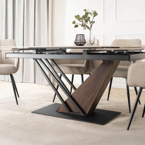 product-3435-4 REX Ceramic Folding Table 160-220 cm Maro închis / negru — Mese