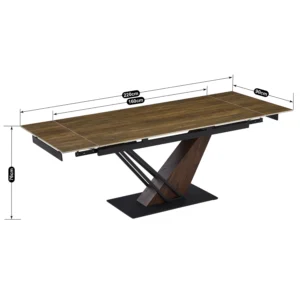 product-3435-6 REX Ceramic Folding Table 160-220 cm Maro închis / negru — Mese