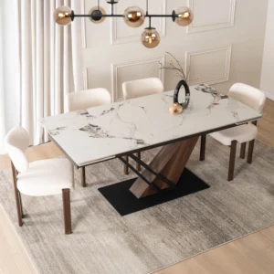 product-3437-0-1 REX 2 Ceramic Folding Table 180-240 cm White Marble/Oak — Mese