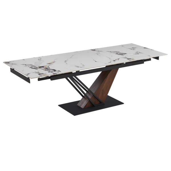 product-3437-5 REX 2 Ceramic Folding Table 180-240 cm White Marble/Oak — Mese