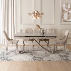 product-3438-2 Masa LUIGI din ceramică, extensibilă, 160-240 cm, gri marmură/cașmir — Mese