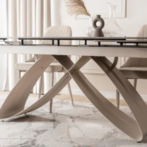 product-3438-4 Masa LUIGI din ceramică, extensibilă, 160-240 cm, gri marmură/cașmir — Mese