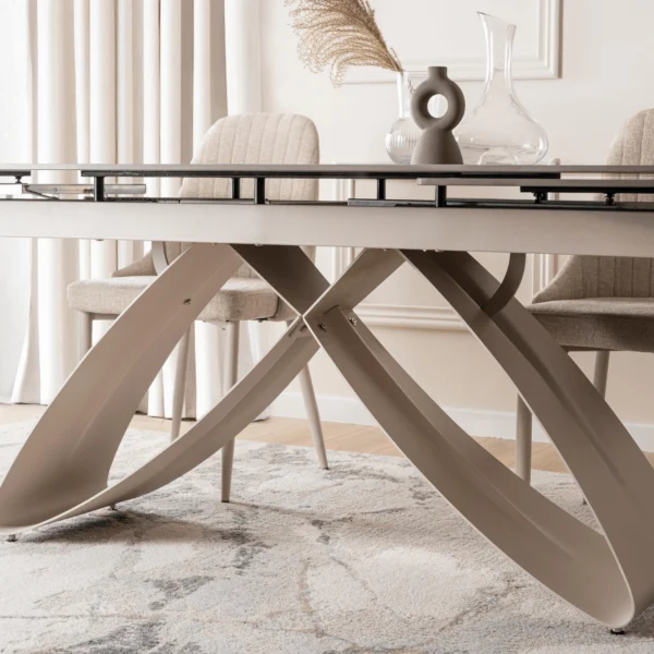 product-3438-4 Masa LUIGI din ceramică, extensibilă, 160-240 cm, gri marmură/cașmir — Mese