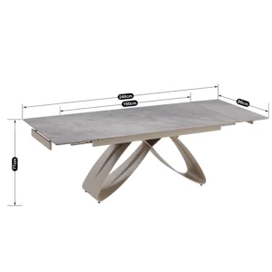 product-3438-6 Masa LUIGI din ceramică, extensibilă, 160-240 cm, gri marmură/cașmir — Mese