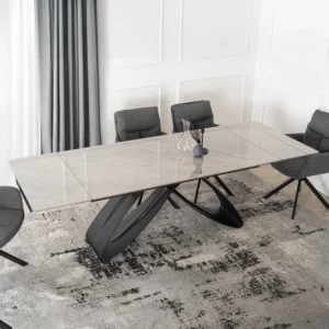 product-3439-1 Masă LUIGI din ceramică, extensibilă, 160-240 cm, marmură gri/negru — Mese