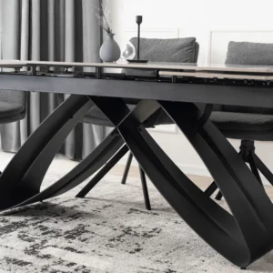 product-3439-4 Masă LUIGI din ceramică, extensibilă, 160-240 cm, marmură gri/negru — Mese