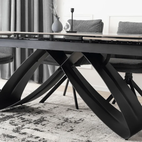 product-3439-4 Masă LUIGI din ceramică, extensibilă, 160-240 cm, marmură gri/negru — Mese