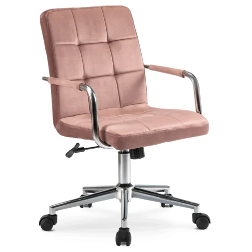 Scaun pivotant ASTRO pentru tineri, velur roz