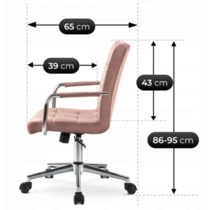 Scaun pivotant ASTRO pentru tineri, velur roz