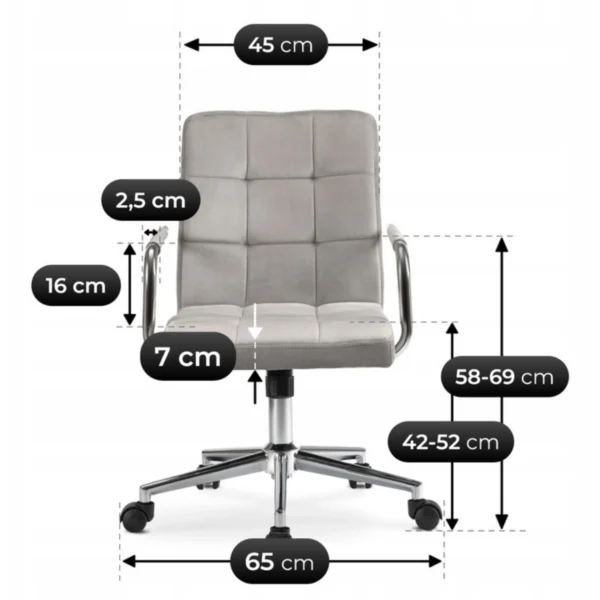 product-3446-6 ASTRO fotoliu pivotant tineret Gray Velour — MOBILA