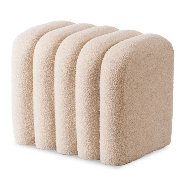 Pouf tapițat Carbone Bej — MOBILA