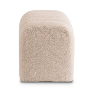 Pouf tapițat Carbone Bej — MOBILA