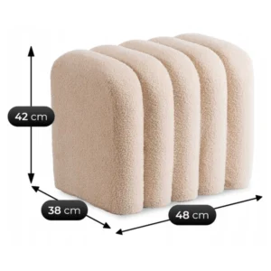 Pouf tapițat Carbone Bej — MOBILA