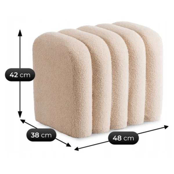 Pouf tapițat Carbone Bej — MOBILA
