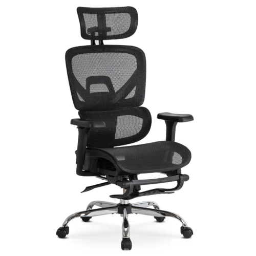 Scaun pivotant ergonomic KAIR, negru