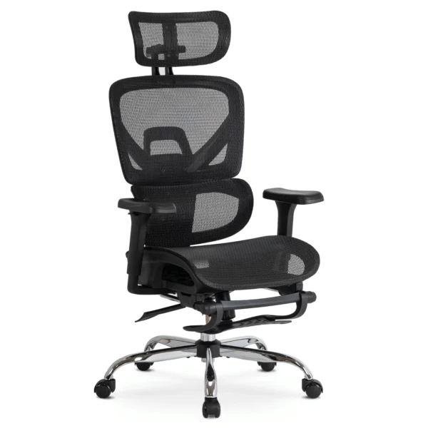 product-3452-0 KAIR Fotoliu pivotant ergonomic negru — MOBILA