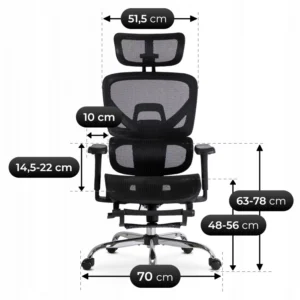 product-3452-7 KAIR Fotoliu pivotant ergonomic negru — MOBILA