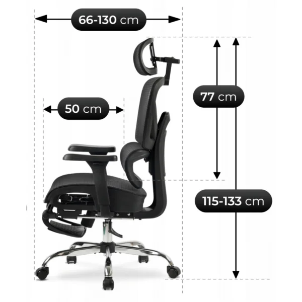 product-3452-8 KAIR Fotoliu pivotant ergonomic negru — MOBILA