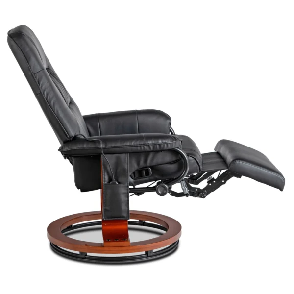 Scaun de masaj pivotant WEST cu încălzire, piele ecologică neagră