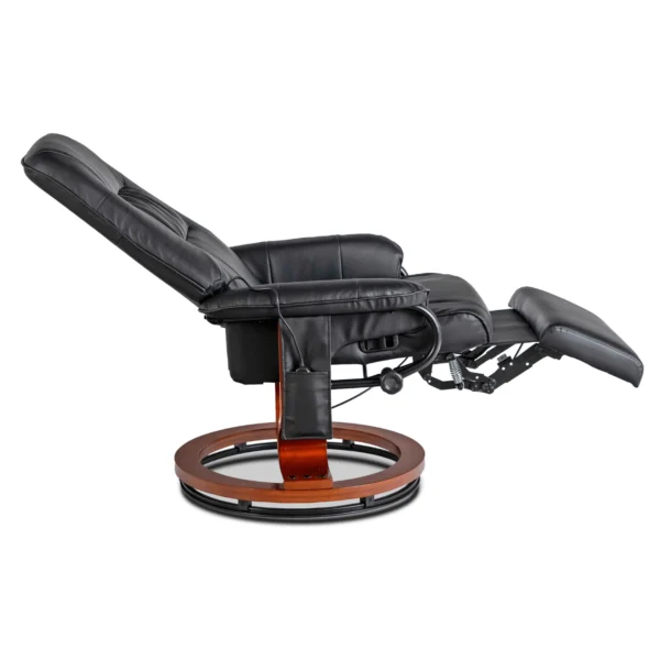 Scaun de masaj pivotant WEST cu încălzire, piele ecologică neagră