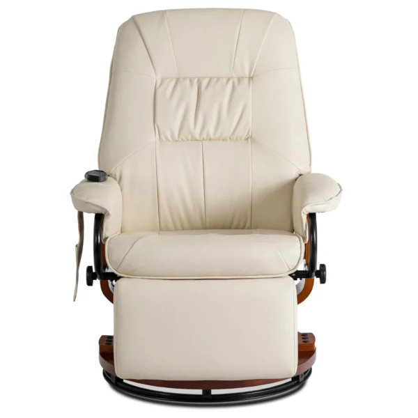 Scaun de masaj pivotant WEST cu încălzire, piele ecologică bej