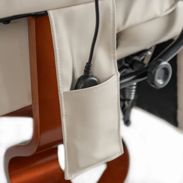 Scaun de masaj pivotant WEST cu încălzire, piele ecologică bej