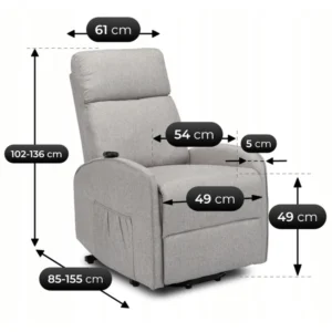 product-3463-13 Fotoliu COLTON cu rabatare electrică și funcție de ridicare, gri — Fotolii de relaxare