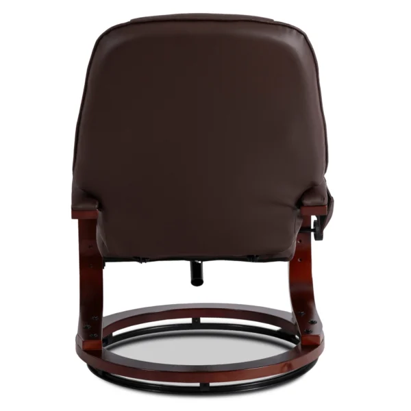 Scaun de masaj încălzit CANO cu suport pentru picioare, piele ecologică maro