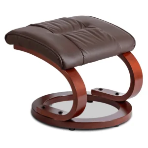 Scaun de masaj încălzit CANO cu suport pentru picioare, piele ecologică maro