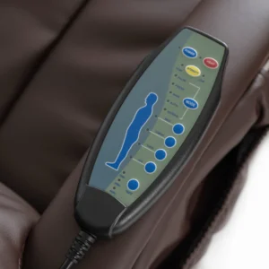 Scaun de masaj încălzit CANO cu suport pentru picioare, piele ecologică maro